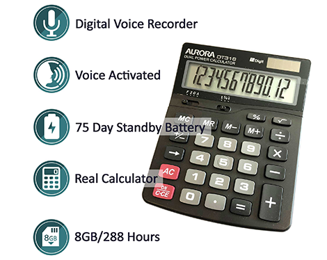 Black Vox Calculator Audio Recorder